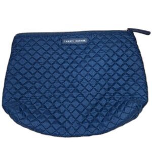Tommy Hilfiger Navy Blue Cosmetic Bag – Travel Makeup Toiletry Pouch 13" x 10"